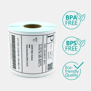 Adhesive Sticker Thermal Label Paper Rolls 100x100mm*250Labels 13 17mm Core High Performance Custom Barcode Size