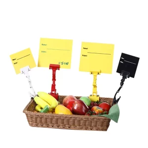 Adjustable ABS Plastic Price Tag Clip Double Clamp POP Sign Holder for Supermarket Retail Display