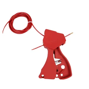 Adjustable Durable Anti-Theft Safety Cable Lock LOTO Wire Lockout Device Red Model M-L03 (Nylon & Steel)