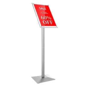 Adjustable Heavy Duty Floor Standing Sign Holder Acrylic Poster Stand with Height Adjustable for Trade Show Retail Store