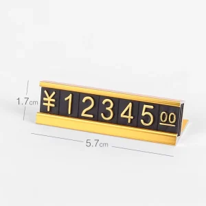 Adjustable Metal Price Cube for Jewelry Shop and Supermarket Use with Arabic Numerals US Dollar CNY Sign Customizable Size