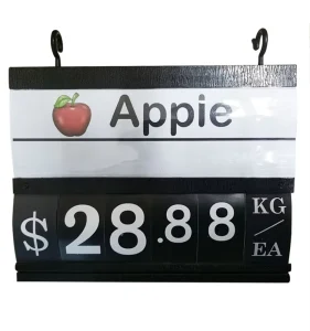 Adjustable PVC Price Tag Display Holder 8 Rooms Sign for Clothing Garment Supermarket Frozen Seafood Made of Durable Plastic