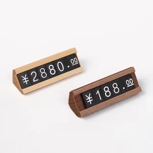 Adjustable Price Tags Wooden Display Number Price Tags Price Tags Holder Labels Light Yellow