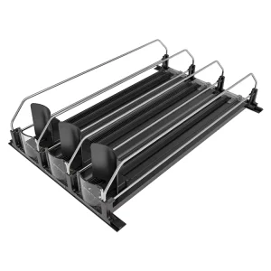 Adjustable Slow Motion Fridge Soda Can Organizer Spring Loaded Beverage Bottle Pusher Dispenser Storage System