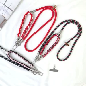 Adjustable Three in one Crossbody Phone Lanyard Women Stainless Steel Gasket Printed Logo Outdoor Anti theft Rope Model
