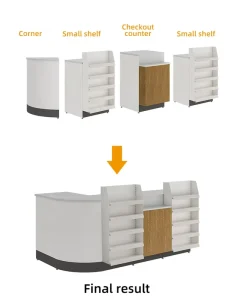 All Steel Simple Design Cashier Counter Pharmacy Convenience Store Corner Counter Tall Cabinet Can Be Customized