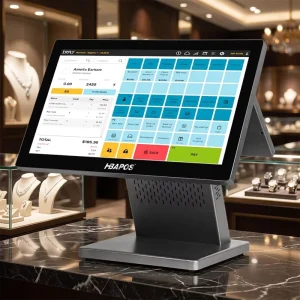 All in One Point of Sale Systems 15.6 Inch Touch Screen Cash Registers for Small Business POS Machine