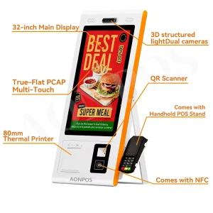 All in One Pos System Touch Screen Interactive Efficient Public Service Areas Self Payment Kiosk