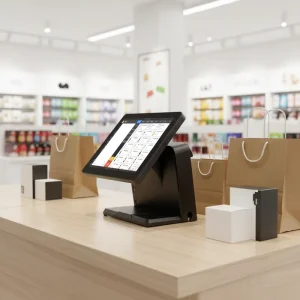 All in One windows Pos Machine With Printer 15.6 Inch Touch Screen Pos Systems Cash Register Machine Point of Sale System