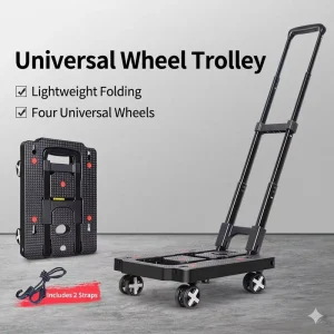 Aluminum Alloy Folding Hand Truck Portable Shopping Cart with Climbing Wheels for People Supermarket Grocery Hauling