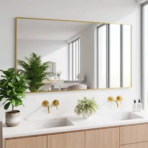Aluminum Alloy Framed Full Length Wall Mounted Tempered Glass Mirror for Bedroom Home Decor