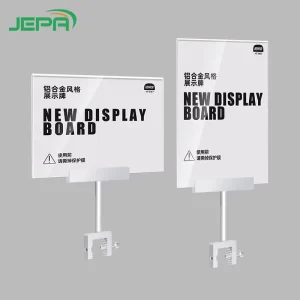 Aluminum Alloy Sandblasted Multipurpose Retail Display Clip Partitions Tubes Acrylic Sign Holder Bracket Supermarket Supplies
