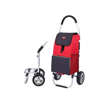 Aluminum Elderly Shopping Trolley Bag Cart with Black Wheels