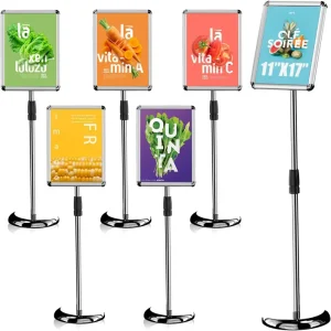 Aluminum Floor Standing Sign Holder Advertising Poster Board Stand Convenient for Displaying Sign Boards