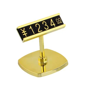Aluminum Gold Price Stand Holder Aluminum Alloy Price Supermarket Boutique Price Metal Tag for Jewelry Store Luxury Store