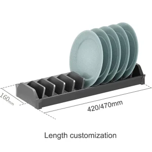 Aluminum Space Saving Adjustable Folding Dish Rack Organizer Heavy Duty Rust Proof Kitchen Cabinet Storage for Plates