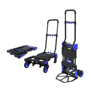Aluminum Trolley Hand Cart 2/4 Wheels Transport Trolley Foldable Platform Trolley Industrial Cart