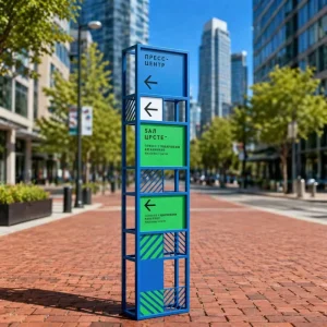 Aluminum Wayfinding Signage System Double Sided Floor Sign Holder for Shopping Mall Hotel Office Park Directory Board