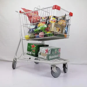 American Style 100L White Supermarket Shopping Trolleys Carts