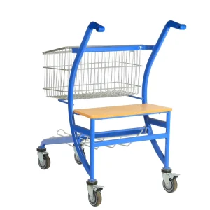 American Type Two Tier Supermarket Cart 2 Basket Double Shopping Trolley Cart