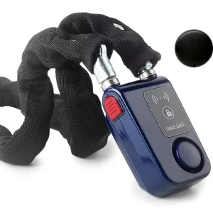 Anti Theft 110db Alarm Keyless Steel Chain Lock Bike Smart Tracker Wireless IP55 Waterproof MFi Certified Air Tag Compatible