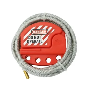 Anti Theft Universal Stainless Steel Cable Lockout Tagout Device Red 2.0m