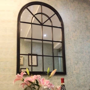 Arch Vanity Wrought Wall Stainless Iron Art Metal Bathroom Hanging Mirror Frame Decor Mirror CE