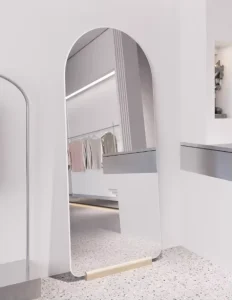 Arched Cream White LED Full Length Mirror Freestanding with Touch Control Dimmable for Bedroom Living Room Dressing Room
