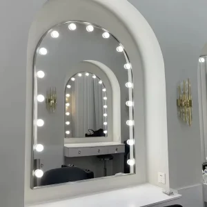 Arched LED Makeup Mirror Custom Size Hollywood Light Bulb Vanity Mirror for Bedroom Dressing Table Beauty Salon