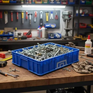 Assembly Line WIP Stackable Eco-Friendly Plastic Box Standardized Sizes for Production Flow Label Holders