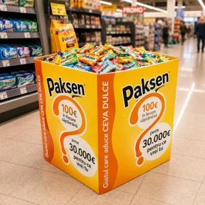 Attractive Advertising Corrugated Supermarket Promotional Chocolate Cardboard Dump Bin Display for Snack