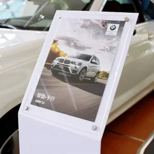 Auto 4S Store Parameter Car Card Display Acrylic Info Display Stand Document Holder