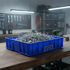 Automated Assembly Line Compatible Plastic Crate Storage Boxes Bins Recyclable Stackable Nestable Durable Construction