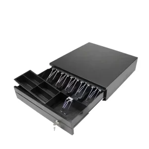 Automatic Metal RJ11 RJ12 Cash Drawer Black Durable Anti Rust Design 3 position Lock 6B4C Compartments Fashion USB Cash