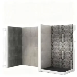Bathroom Ceramic Tile Display Rack Corner Shower Cubicle Sample Display for Showroom