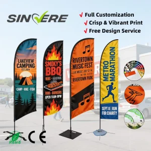 Beach Flag Feather Flag Custom Logo Printed Polyester Teardrop Banner Thermal Sublimation Printing Outdoor Advertising Gym