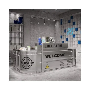 Beauty Salon Reception Desk Nail Supermarket Checkout Desk LED Showcase Cabinet Furniture Waterproof Easy to Clean