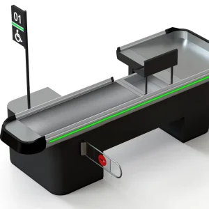 Belt Customize Use LED Linner Supermarket Checkout Counter With Front And Rear Auto Machine
