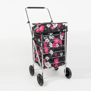 Big Capacity Push and Pull Folding Shopping Cart with 4 Wheels