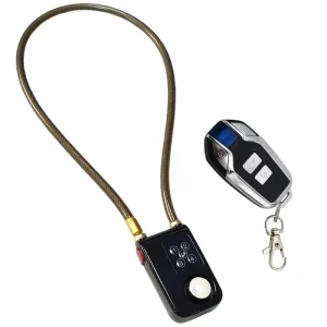 Bike Cable Lock Remote Control Electric Bike Anti Theft Device Steel ABS Universal Fit