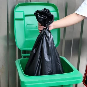 Biodegradable PBAT Cornstarch Heavy Duty Trash Bags 55 Gallon Gravure Printing for Supermarket Construction Waste Use