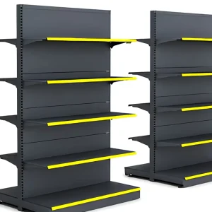 Black Cold Rolled Steel Supermarket Shelving Large Scale Racks Storage Small Department Store General Merchandise Displays