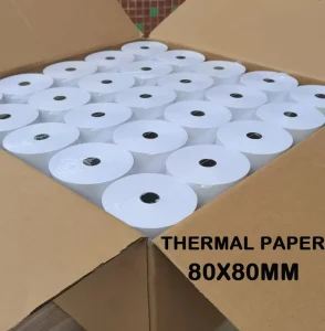 Black Image Cash Register Paper Thermal Paper Rolls 80x80mm White Wood Pulp 48gsm 55gsm 65gsm 68gsm 70gsm