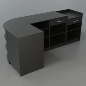 Black Melamine MDF Board Supermarket Cashier Table Checkout Counter KYS-033