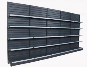 Black Metal Supermarket Gondola Shelving Gondola Racks