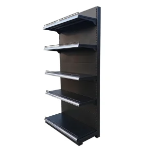 Black Single Side Grocery Store Shelf Metal Supermarket Shelf Gondola Shelving for Retail Store