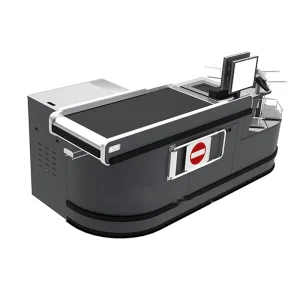 Black Steel Counter Table Supermarket Convenience Store Supermarket Equipment With Exit Control with Package Table