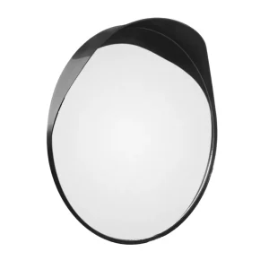Black Wide Angle Road Safety Outdoor Security Traffic Convex Mirror With Hood For Driveway Parking Garage Blind Spot