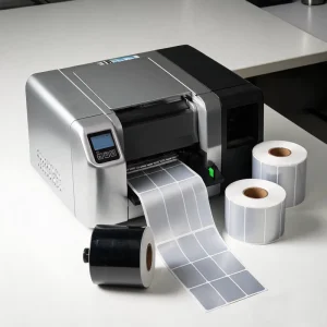 Blank Matte Silver PVC Thermal Transfer Roll Labels Waterproof Barcode Asset Inventory Stickers for Industrial Equipment