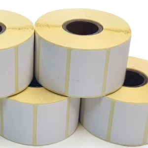 Blank White 50*32 mm Thermal Shipping Label Barcode Label with Yellow Backing Paper